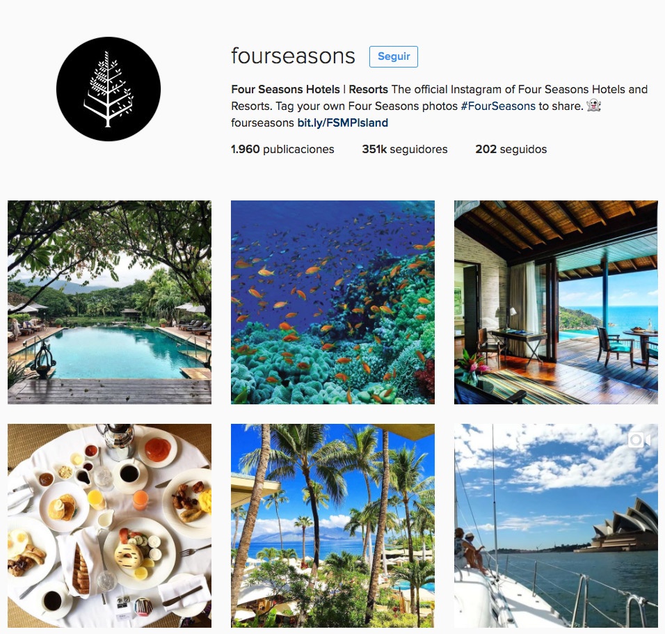 ejemplos en social media - Instagram Four Seasons