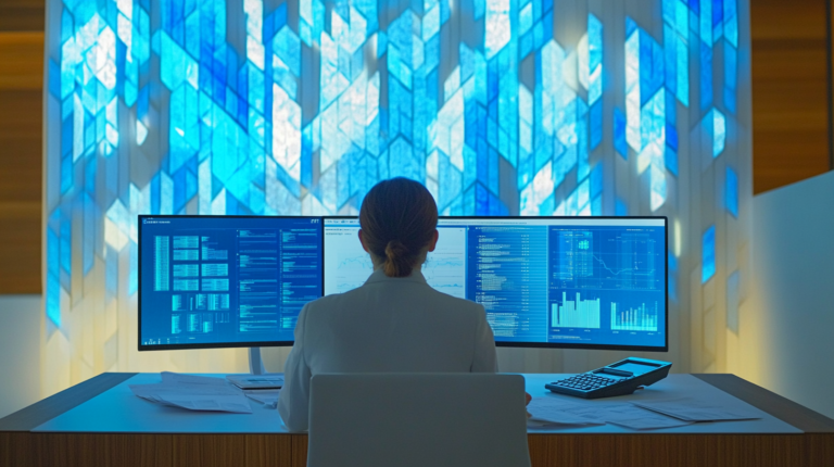 Analista financiera estudiando el EBVIT de una empresa