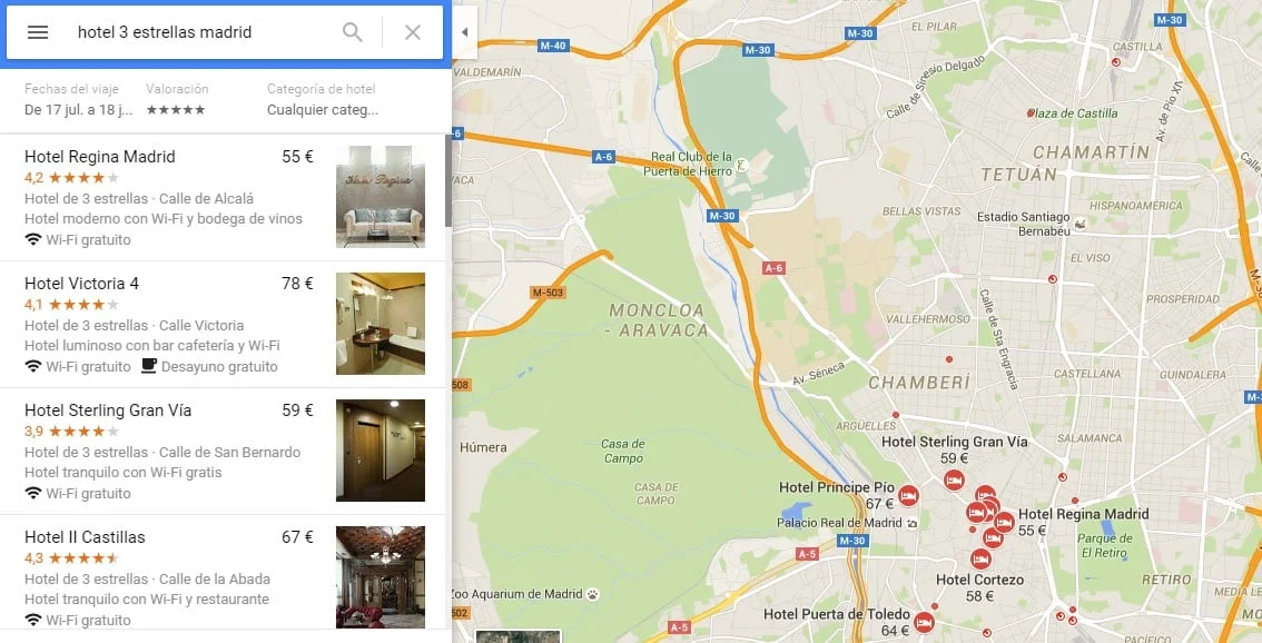 La herramienta Google Maps muestra información de las empresas