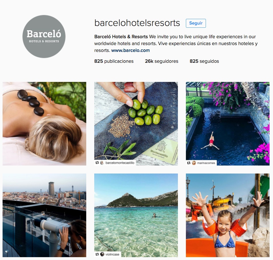 ejemplos en social media - Instagram Barcelo